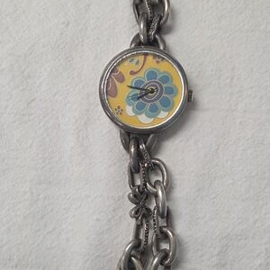 Lucky Brand Yellow and Blue Floral Watch